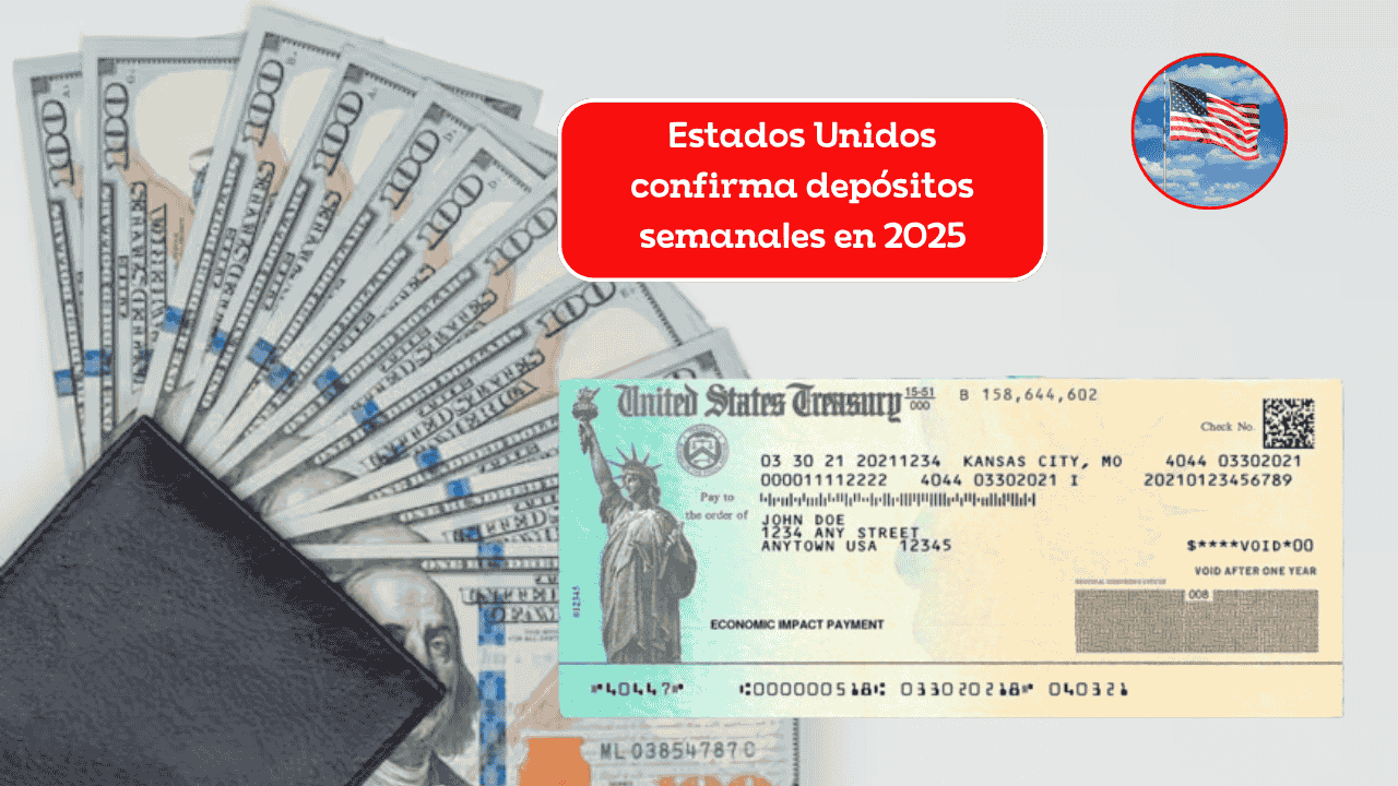 Estados Unidos confirma depósitos semanales en 2025: quiénes pueden recibir los cheques hasta fin de año